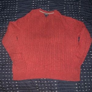 Lands end red wool sweater